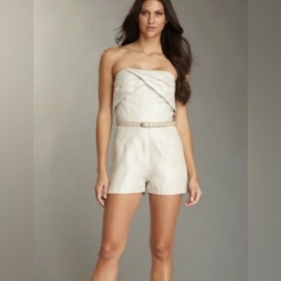 Tart Collection Metallic linen strapless romper Sz Large - Picture 2 of 15